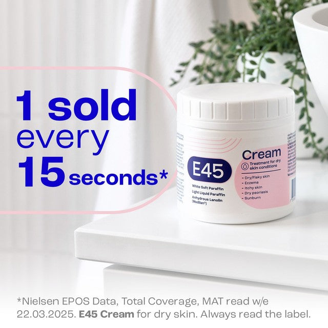 E45 moisturising cream for dry skin and eczema (British brand)