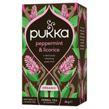 Pukka Herbs peppermint and licorice herbal tea bags x20, imported from the UK