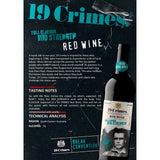 19 Crimes mid strength red wine blend 75cl - British product