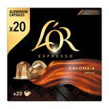 L'OR Colombia coffee pods 20 count, UK version