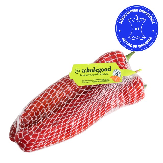 Wholegood Organic Romano Peppers 200g Pack (British brand)