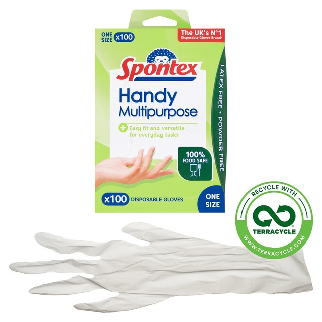 Spontex multi-purpose disposable gloves latex-free powder-free 100 pack (British brand)