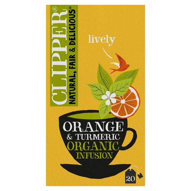 Clipper Orange & Turmeric herbal infusion 20 bags - British product