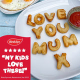 Birds Eye Original Alphabites frozen potato shapes 456g - British product