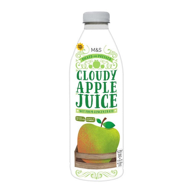 M&S cloudy apple juice 1L, imported from the UK