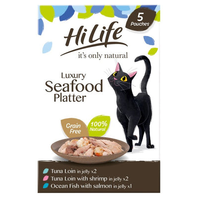 M&S HiLife It's only Natural Luxury Seafood in Jelly Variety Pack Complementary Cat Food 5 x 50g- Buy online at McGrocer