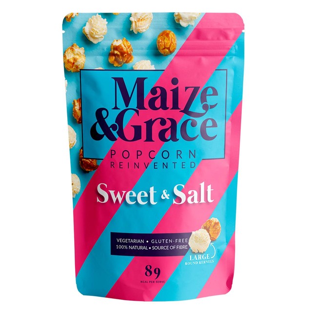 Maize & Grace sweet and salt popcorn 50g, imported from the UK
