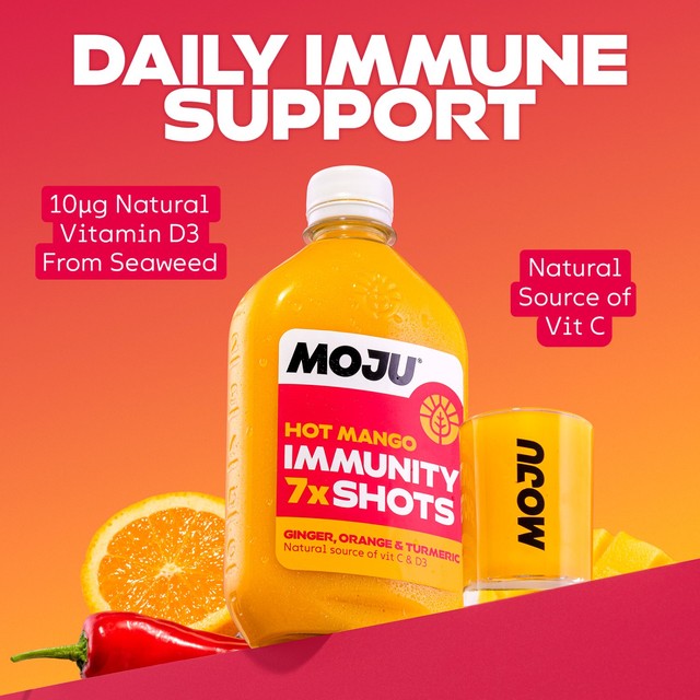 Moju Hot Mango Immunity Shot 420ml, imported from the UK