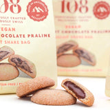 Rhythm 108 vegan hazelnut chocolate praline biscuits 135g, imported from the UK