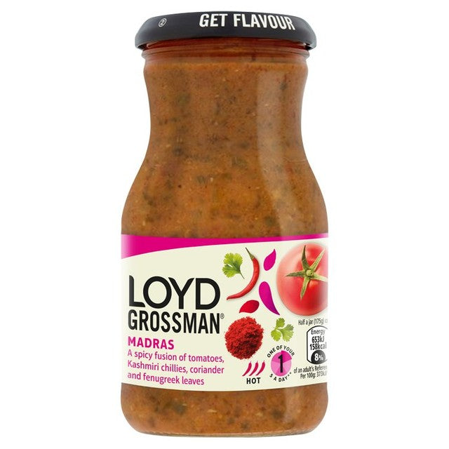 Loyd Grossman Madras curry sauce 350g, UK version