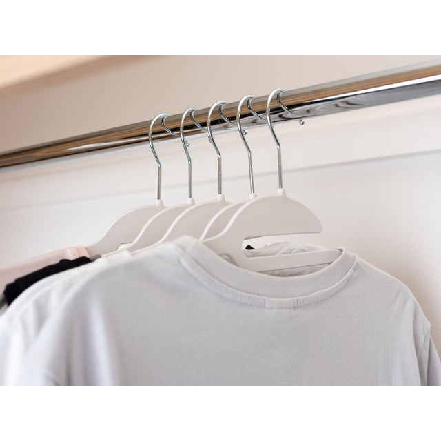 Addis non-slip plastic clothes hangers white and grey pack of 5, imported from the UK