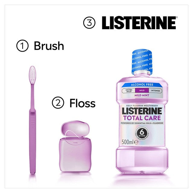 Listerine Mild Mint Alcohol Free Mouthwash 500ml, UK version
