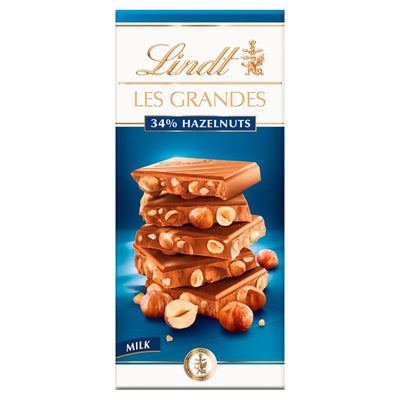 M&S Lindt Les Grandes Hazelnuts Milk Chocolate Bar 150g- Buy online at McGrocer