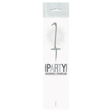 Unique Party silver sparkler candle number 1 (British brand)