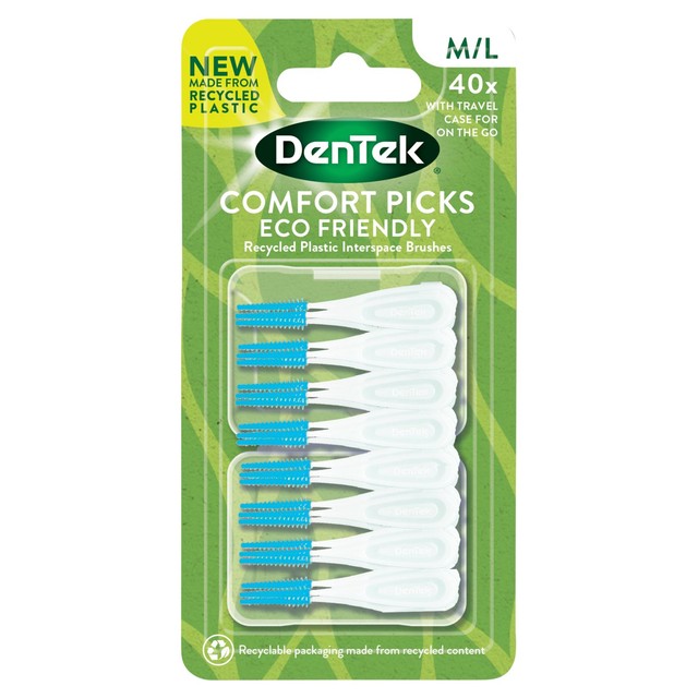 DenTek ECO Comfort Picks Large interdental brushes 40 per pack - British product