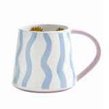 Eleanor Bowmer Electric Coast Blue Wave stoneware mug (British brand)