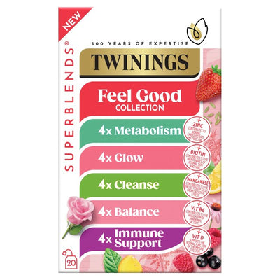 M&S Twinings Feel Good Collection Green Tea and Herbal Infusion Selection (20 Teabags)- Buy online at McGrocer