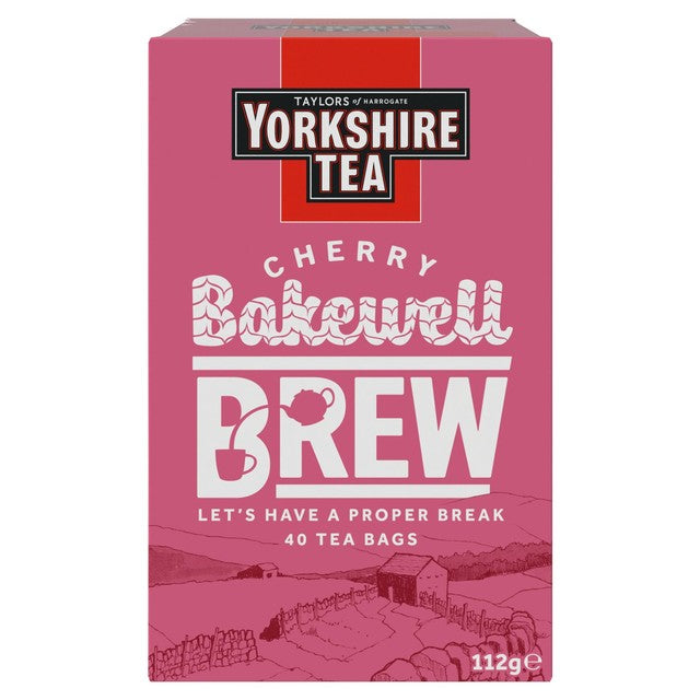 Yorkshire Tea Cherry Bakewell flavoured black tea 40 per pack (British brand)