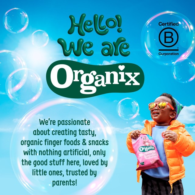 Organix strawberry baby puffs 25g, imported from the UK