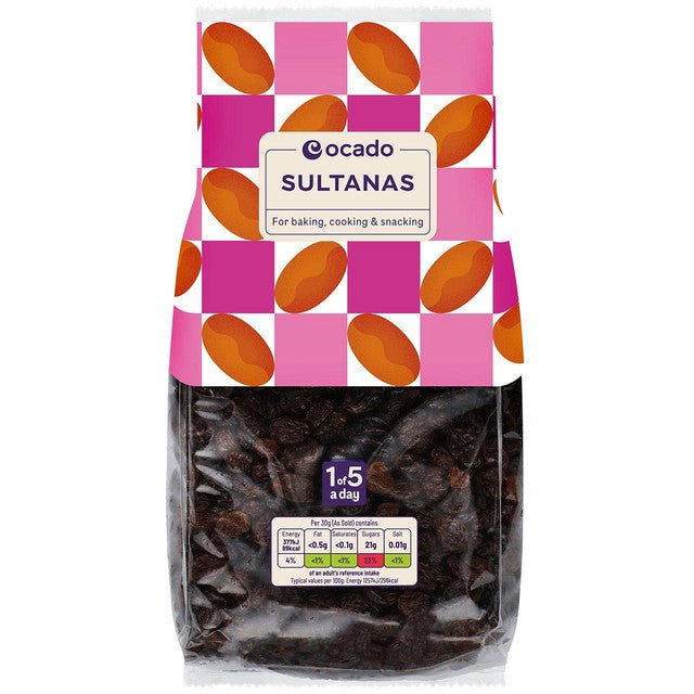 Ocado sultanas 500g, imported from the UK