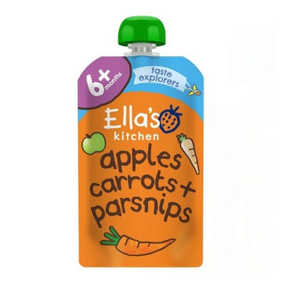 M&S Ella's Kitchen Apples, Carrots & Parsnips Organic Baby Food Pouch 4+ Months 120g- Buy online at McGrocer