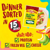 Old El Paso gluten free tortilla wraps 6 pack, imported from the UK