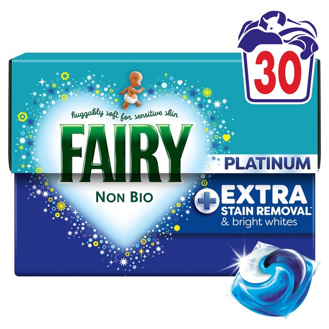 Fairy Platinum Non Bio laundry detergent pods 30 washes - British product