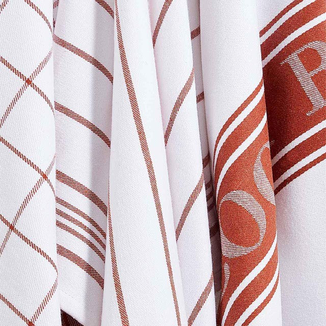 M&S terracotta striped tea towels 3 pack, imported from the UK