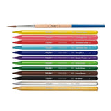 Milan woodless watersoluble colour pencils 12-piece set with brush, imported from the UK