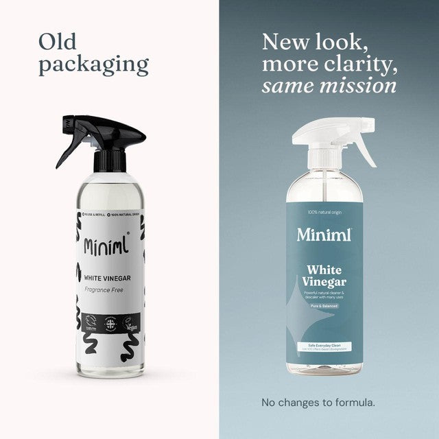 Miniml white vinegar bottle 750ml, imported from the UK