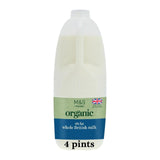 M&S Organic Whole Milk 2.272L, imported from the UK