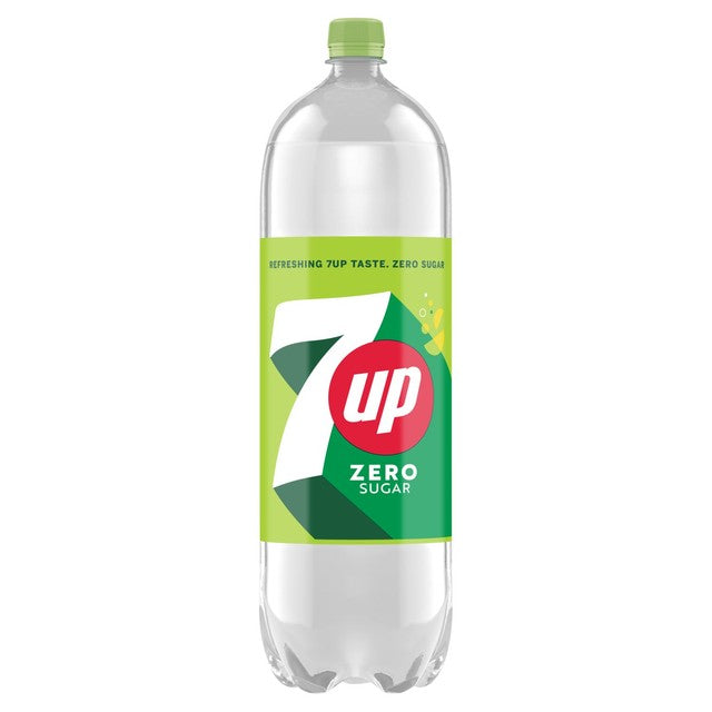 7UP zero sugar lemon and lime carbonated drink 2L (British brand)