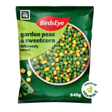 Birds Eye Garden Erter og mais Frosne Grønnsaker 640g