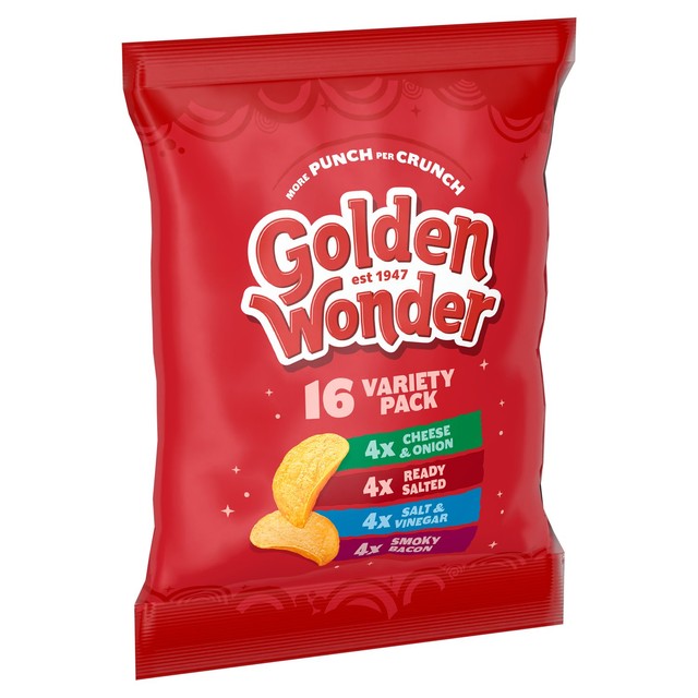 Golden Wonder potato crisps variety multipack 16 pack, UK version