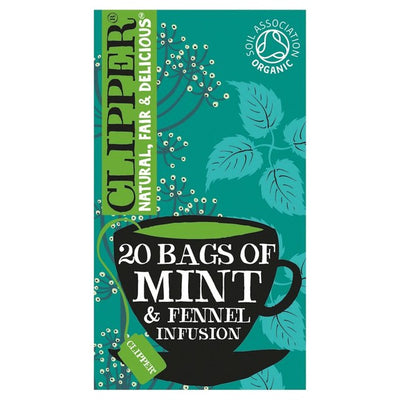 M&S Clipper After Dinner Mints Organic Double Mint & Fennel Infusion Tea Bags 20 Tea Bags- Buy online at McGrocer