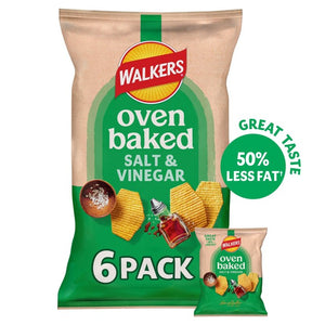 Walkers Baked Salt & Vinegar Crisps Multipack 6 x 22g