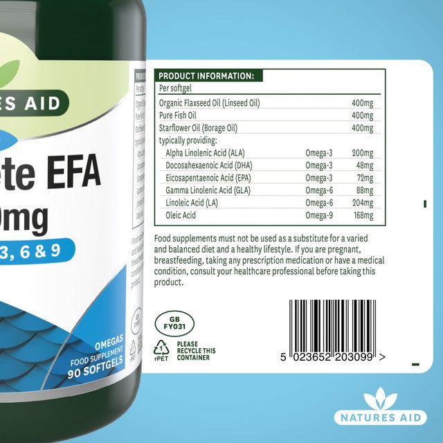 Natures Aid EFA capsules 90 capsules, imported from the UK