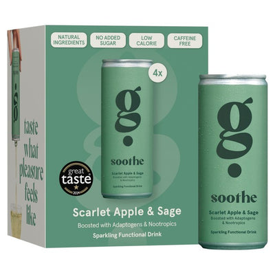M&S G Spot Soothe Scarlet Apple and Sage Sparkling Functional Drink 250ml Pack of 4- Buy online at McGrocer