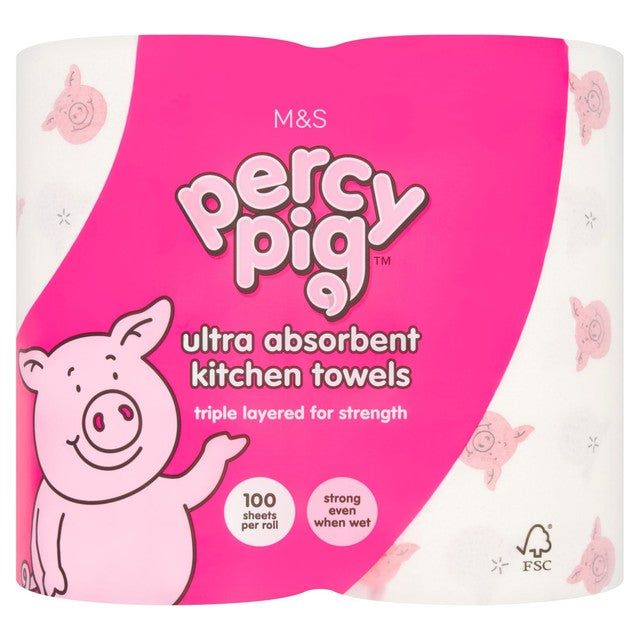 M&S Percy Pig kitchen towel 2-pack, imported from the UK