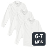 M&S Girls' Slim Fit Easy to Iron White School Blouses Size 6-7 Years
