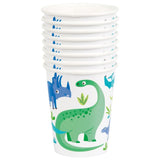 M&S Unique Party Blue Green Dinosaur Paper Cups 255ml 8 Pack- Buy online at McGrocer