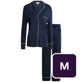 M&S M&S Autograph Cotton Modal Revere Pyjamas Navy Women's Pyjama Set M- Buy online at McGrocer