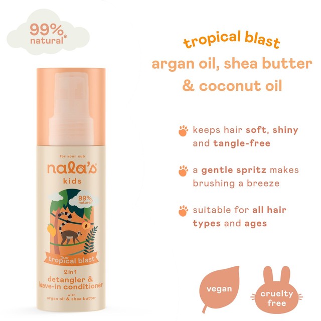 Nala's Baby kids detangle spray Tropical Blast 150ml, imported from the UK