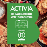 Activia Fibre yogurt dark chocolate granola pot with spoon, imported from the UK