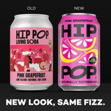 Hip Pop pink grapefruit sparkling drink 4 x 330ml cans, UK version