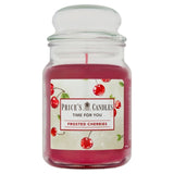 Price's frosted cherries jar candle 510g, imported from the UK