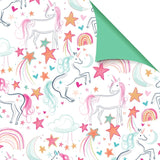Deva Designs unicorn gift wrap sheets 2 sheets (British brand)
