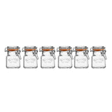 Kilner glass clip top spice jar set with wooden crate, 70ml jars, UK version