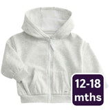 M&S Tommy Zip Up Hoodie Infant Grey Marl 12-18 Months