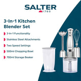 Salter 3-in-1 blender set with food processor and beaker, UK version